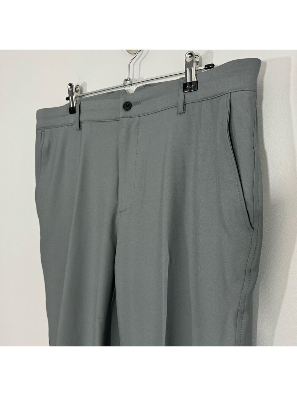 Dunning Everbest Trouser Pant Mens 34/32 Grey Slacks Golf Office Comfortable EUC - Picture 3 of 10